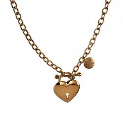 44cm Ketting Dames Verguld RVS Ovale Schakelketting met Hart-T-Sluiting