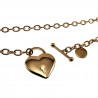 44cm Ketting Dames Verguld RVS Ovale Schakelketting met Hart-T-Sluiting