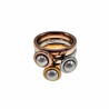 Ring Dames- Bicolor RVS - Set 3-ringen - Ringen met Opschroefbaar Parelelement