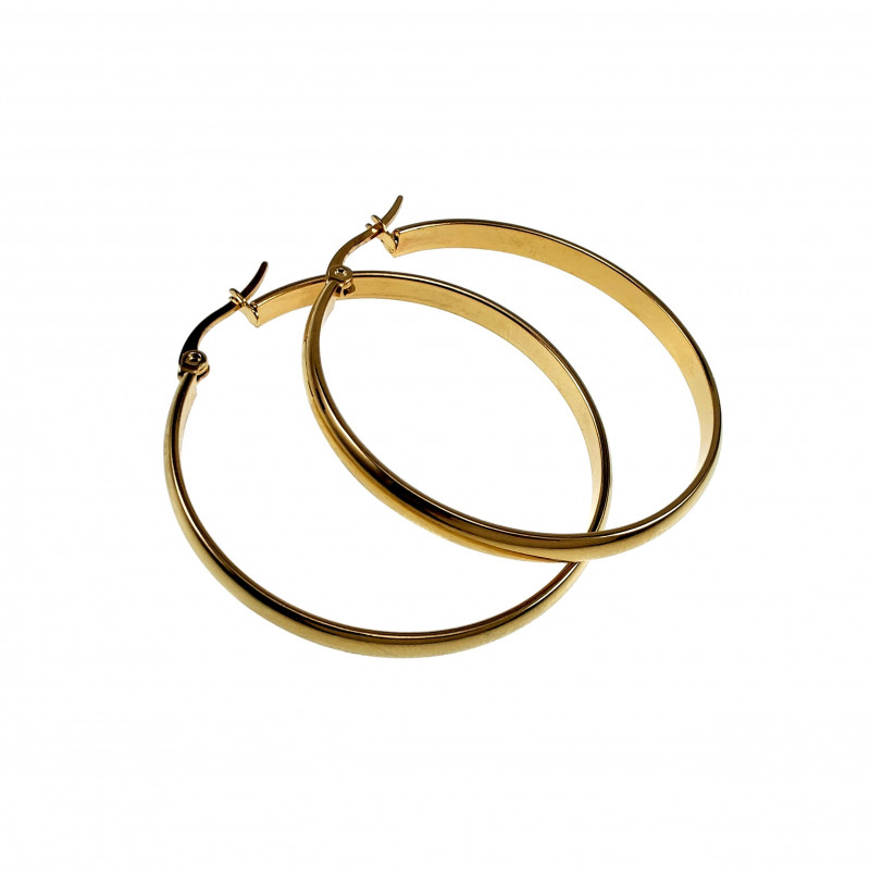 ∅40mm x 4mm Oorringen Dames - Verguld RVS - Oorbellen ∅40mm x 4mm Oorringen Dames - Verguld RVS - Oorbellen