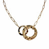Gold Plated RVS Paperclip Schakelketting met Ronde Hangers Verstelbaar