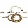 Gold Plated RVS Paperclip Schakelketting met Ronde Hangers Verstelbaar