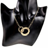 Gold Plated RVS Paperclip Schakelketting met Ronde Hangers Verstelbaar