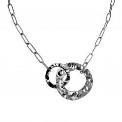 Dames RVS Paperclip Schakelketting met Ronde Hangers Verstelbaar