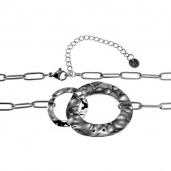 Dames RVS Paperclip Schakelketting met Ronde Hangers Verstelbaar