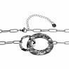 Dames RVS Paperclip Schakelketting met Ronde Hangers Verstelbaar