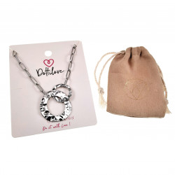 Dames RVS Paperclip Schakelketting met Ronde Hangers Verstelbaar