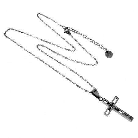 Ketting met Kruis Unisex - RVS ketting met Kruishanger - Verstelbaar