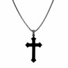 40mm x 24mm Kruis Hanger Unisex - Zwart Keramiek - RVS - Leliebloem Design - Kruishanger Dames - Heren