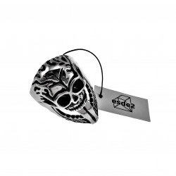 Schedelring Heren - Gepolijst RVS - Alien-Design - Grote Ring - Schedel Ring
