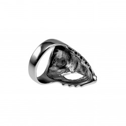 Schedelring Heren - Gepolijst RVS - Alien-Design - Grote Ring - Schedel Ring