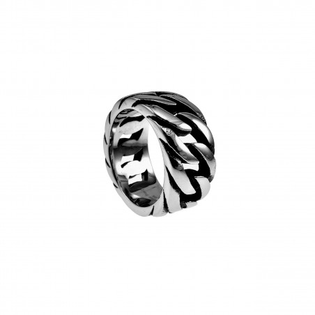 Ring Unisex - RVS - 10mm Brede Gourmet-Schakelring Dames - Heren