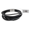 19cm Armband Heren - RVS - Zwart Leren Armband - Multilayer Armband