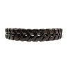 Armband Heren - RVS en Donkerbruin Leer Armband - Gevlochten Armband