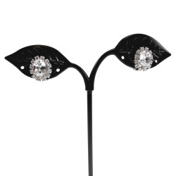 Clip-on Oorbellen Dames - Geplatineerd - Ovale Oorclips van Zirkonias - Geen Gaatjes