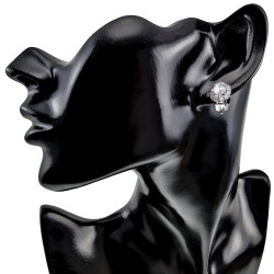 Clip-on Oorbellen Dames - Geplatineerd - Ovale Oorclips van Zirkonias - Geen Gaatjes