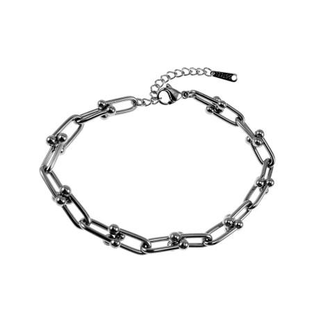 19cm Armband Dames - Gepolijst RVS - U-Schakelarmband - Verstelbaar