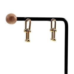 25mm Oorbellen Dames - Verguld RVS - U-Schakelsoorbellen - Oorknopjes