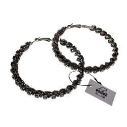 75mm x 8mm Oorringen Dames - Antraziet - Hypoallergeen - XL Oorbellen