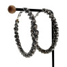 75mm x 8mm Oorringen Dames - Antraziet - Hypoallergeen - XL Oorbellen