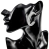 40mm x 9mm Oorringen Dames - Hypoallergeen - Zilverkleur - Strass Oorbellen