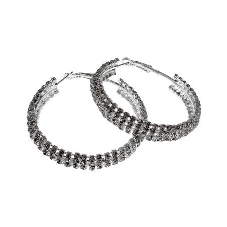 50mm Oorringen Dames - Hypoallergene - Zilverkleur - Strass Oorbellen