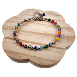 Dames - RVS - Kristallen Armband - Kleurrijke Armband - Verstelbaar