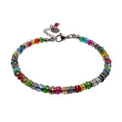 Dames - RVS - Kristallen Armband - Kleurrijke Armband - Verstelbaar