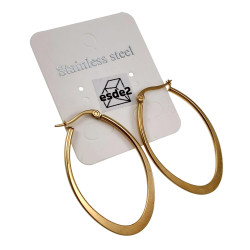 ∅40mm Oorbellen Dames - Ovaal Design - Verguld RVS - Oorringen