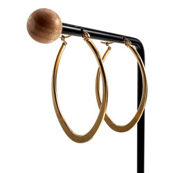 ∅40mm Oorbellen Dames - Ovaal Design - Verguld RVS - Oorringen