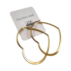 ∅55mm Oorbellen Dames - Verguld RVS - Hart Oorringen