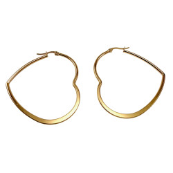 ∅55mm Oorbellen Dames - Verguld RVS - Hart Oorringen