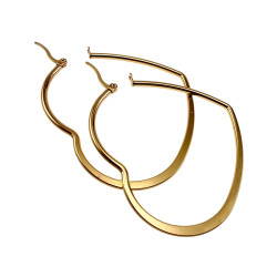 ∅55mm Oorbellen Dames - Verguld RVS - Hart Oorringen