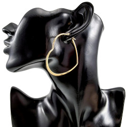 ∅55mm Oorbellen Dames - Verguld RVS - Hart Oorringen