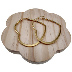 ∅55mm Oorbellen Dames - Verguld RVS - Hart Oorringen