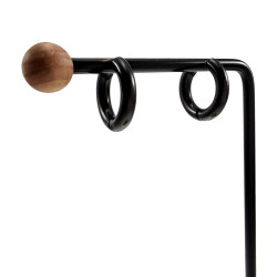∅20mm x 4mm Oorbellen Unisex - zwarte PVD-coating RVS - Oorringen