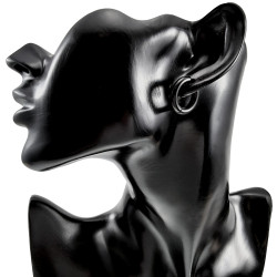 ∅20mm x 4mm Oorbellen Unisex - zwarte PVD-coating RVS - Oorringen