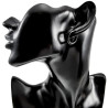 ∅20mm x 4mm Oorbellen Unisex - zwarte PVD-coating RVS - Oorringen
