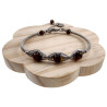 17 tot 19cm Armband Dames - RVS Zilverkleur - Coiling-Visgraat Design - Armband met Tijgeroogstenen - Verstelbaar