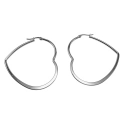 ∅55mm Oorbellen Dames - Gepolijst RVS - Hart Oorringen