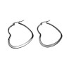 ∅40mm Oorbellen Dames - Gepolijst RVS - Hart Oorringen