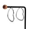 ∅40mm Oorbellen Dames - Gepolijst RVS - Hart Oorringen