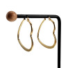 ∅40mm Oorbellen Dames - Verguld RVS - Hart Oorringen