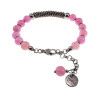 Dames RVS - Roze Jadesteen Armband met RVS Coiling Desing Verstelbaar