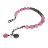 Dames RVS - Roze Jadesteen Armband met RVS Coiling Desing Verstelbaar