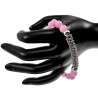 Dames RVS - Roze Jadesteen Armband met RVS Coiling Desing Verstelbaar