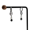 Lange Oorbellen RVS Oorringen met Hematietsteen en Schelpparel Hanger