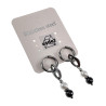 Lange Oorbellen RVS Oorringen met Hematietsteen en Schelpparel Hanger