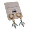 39mm Lange Oorbellen Dames - Verguld RVS - ∅14mm Oorringen met Engel Hanger - esde2 Oorbellen