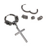 Unisex - RVS Oorringen met Kruis Hanger - Asymmetrische oorringen
